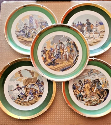 Napoléon 9 assiettes Faïence Gien Les grands évenements - Photo 1/2