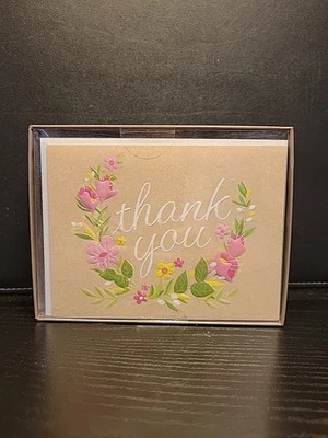 24 tarjetas de agradecimiento con patrón floral multicolor - en blanco por dentro - nuevas en paquete Foto 1 de 2