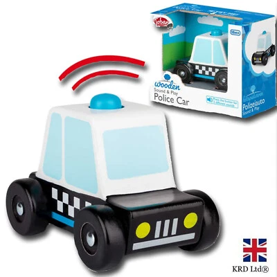 Kids Wooden Toys Police Car Sound & Play Toy Xmas Stocking Filler Gift T37880 UK - Image 1 of 4