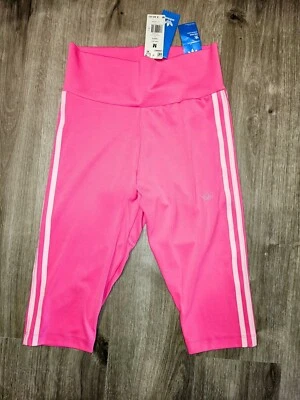 Adidas Originals Tights Women’s Size Medium Striped Capri Bottom Pants (PINK) - Image 1 of 4
