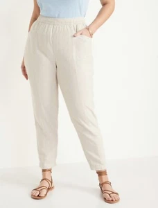 Old Navy Women’s Size 3X ~ High-Waisted Cropped Linen-Blend Pant’s .. $40 NWT - Picture 1 of 7