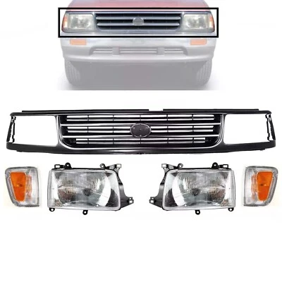 For 1993-1998 Toyota T100 Pickup Silver Gray Grille Headlight Signal Light 5pcs Foto 1 de 4