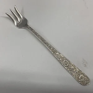 S Kirk and Son Sterling Flatware Repousse Cocktail Fork 4 3/8 in no mono - Picture 1 of 5