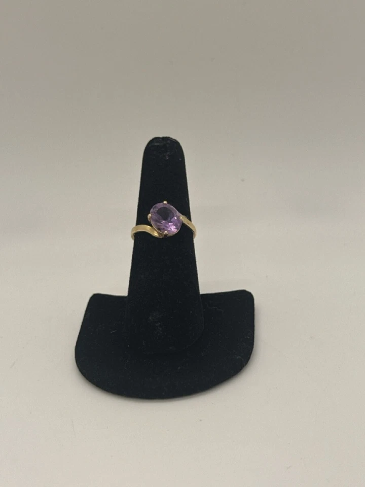 ANILLO AMÍTICO ORO AMARILLO 14K CORTE OVALADO 2.87G TALLA 7 (TDW037756) Foto 1 de 4