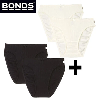 4pcs Bonds Heroes Hi-Cut Brief Womens Underwear Undies Panties WQKJW Black Cream - image 1 of 4