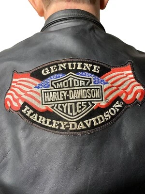 Chaqueta de Montar Motociclista de Cuero RIVER ROAD De Colección Para Hombre Negra Talla 46 Pesada Foto 1 de 4