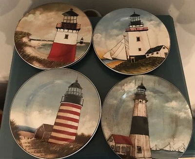 Juego 4 Platos Ensalada Faro Colección David Carter Marrón Junto al Mar Foto 1 de 4
