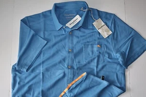 Tommy Bahama Camp Shirt Emfielder Infinity Pool Blue Solid ST1225709 SS New - Picture 1 of 4