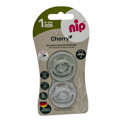 nip® Schnuller Beruhigungssauger Cherry Latex Kirschform 0-6Monate - Bild 1 von 2