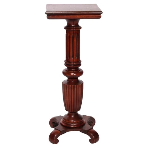 Antique Classical Carved Mahogany Sculpture Pedestal Circa 1900 Cover
