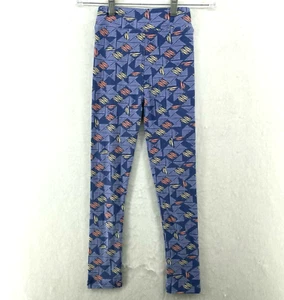 Lularoe Leggings Girls L/XL Purple Triangle 80's Geometric Stretch Skinny Pullon - Picture 1 of 10