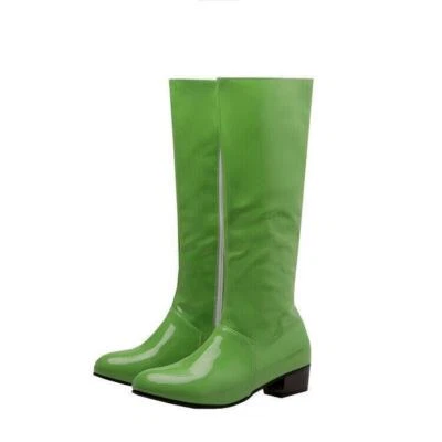 Round Toe Women's Shoes Block Heels Side Zip Mid Calf Boots Glitter Casual Boots - Image 1 of 4