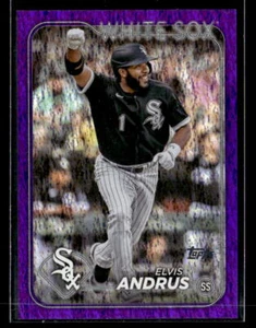 2024 Topps #475 Elvis Andrus Viola Holofoil #/799 - Foto 1 di 2