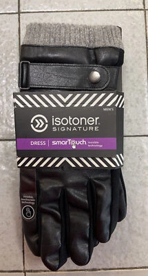 ISOTONER Smart Touch Touchscreen Dress Gloves Men's Large Color: Black NIP - Image 1 of 4