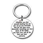 Encouragement Recovery Gifts Sobriety Sympathy Keychain for Women Men Silver