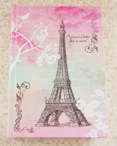 Barnes & Noble Pink White Grey Floral Eiffel Tower Book Journal Ruled Pages New - Picture 1 of 16
