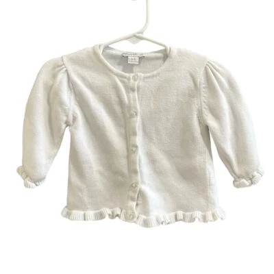 Kissy Kissy White Knit Cardigan, VGUC, Sz 6-9mo (AA) - Image 1 of 4