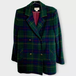 Pendleton Womens Jacket | Sz 10 | Wool Plaid | Vtg 80s | Green Blue Classic - Picture 1 of 10