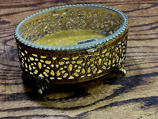 Vintage Matson 24K Gold Plated Ormolu Jewelry Casket Box ~ Vanity Trinket Box