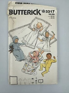 Vintage Butterick 3317 Sewing Pattern Infants Layette Christening One Size Uncut - Picture 1 of 7