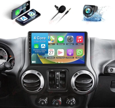 AMPRIME Per Jeep Wrangler JK 2007-2016 Android 13 Autoradio Carplay GPS Navi WiFi +KAM
