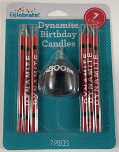 Dynamite Kaboom Themed Birthday Trick Re-Lighting Candles NEW IN PACKAGING - Picture 1 of 2