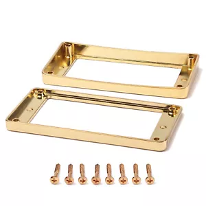 2x Durable Guitar Gold Humbucker Pickup Rings Frames Fit For Les Paul SG ES DOT - Picture 1 of 9