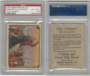 D25 Weber Baking, The Cowboy, His Life, 1920, Stampede, PSA 4.5 VGEX+ - Picture 1 of 1