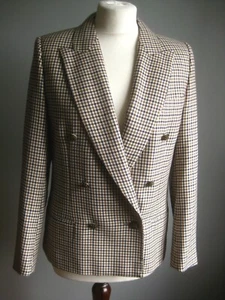 AQUASCUTUM CHECK WOOL JACKET BLAZER 8 10 SHORT PETITE lindyhop READ DESCRIPTION - Picture 1 of 22