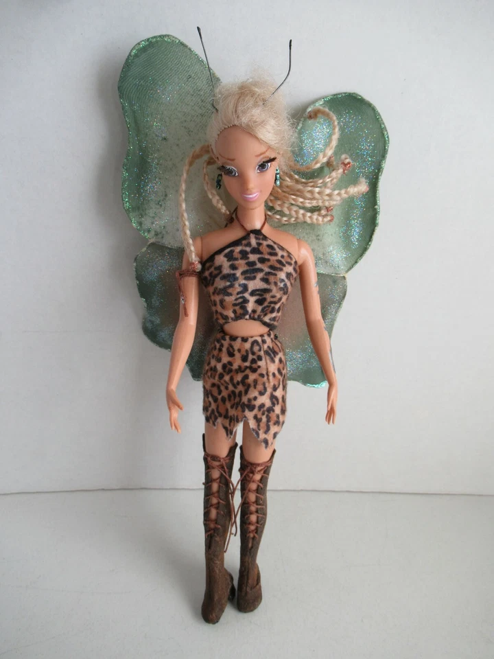 OOAK Fairy Barbie Doll Crafted Wings Leopard Clothes & more Beautiful  Details - Image 1 of 4