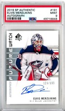 2019-20 SP Authentic Future Watch #91 Elvis Merzlikins RC AUTO /999 - PSA 9 MINT
