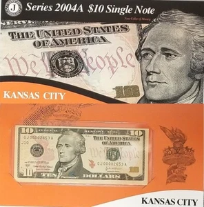 2004A $10 Kansas City District FRN BEP Portfolio # GJ 00002653 A Fr 2039-J - Picture 1 of 1
