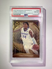 2022-23 Bowman University SUPERFRACTOR Chris Livingston Invicta 1/1 Bucks PSA 8
