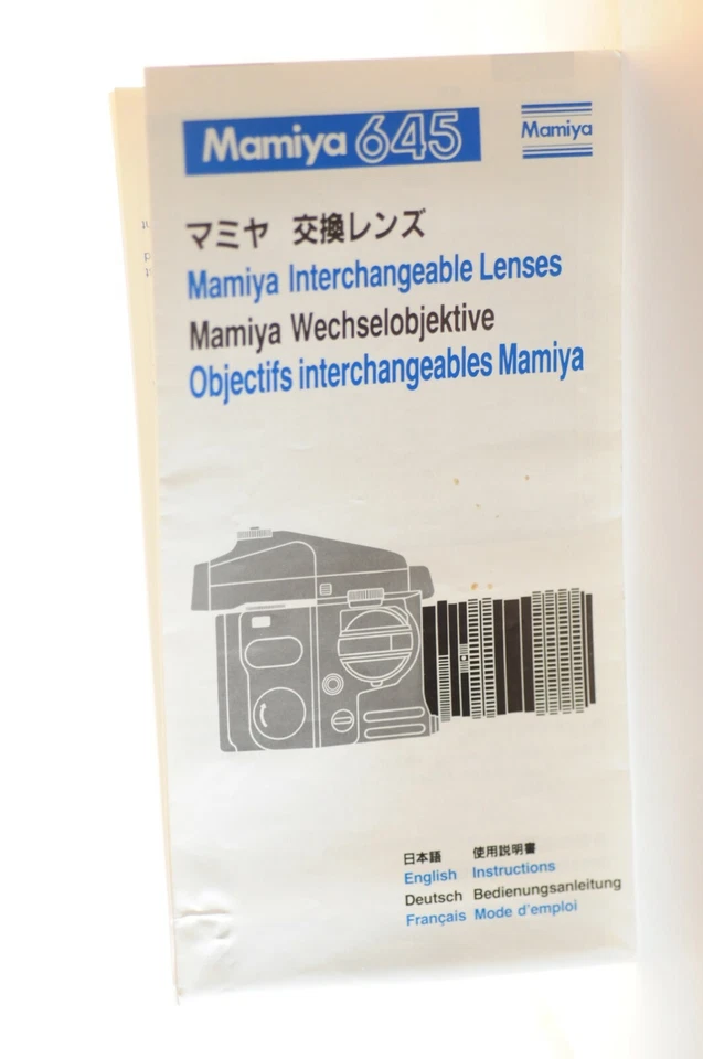 Mamiya Interchangeable lens 645 Medium format FILM Camera instructions ORIGINAL - Image 1 of 3