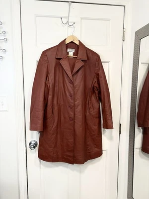 Venezia Vitale 复古真皮汽车外套风衣夹克 Oxblood 红色 6 码 — 第 1/4 张图片