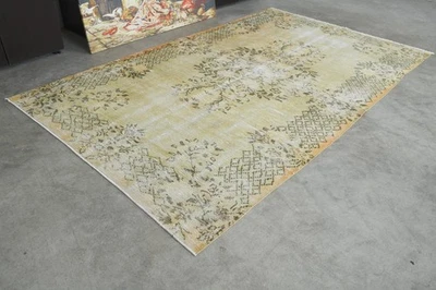 5x8 ft rugs, antique turkish vintage oushak rug hand-knotted wool carpet rug,708 - Image 1 of 4