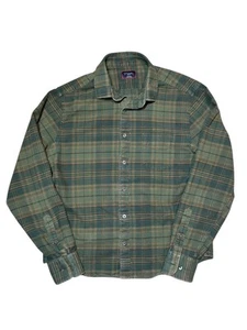 Camisa Untuckit Para Hombres M Mediana Calce Ajustado Verde Bosque Marrón Algodón Corbetta Franela - Imagen 1 de 7