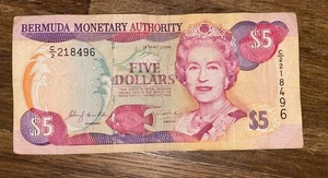 BERMUDA P.51a 5 DOLLARS 24.5.2000 PFX C/2 QEII Low Number - Picture 1 of 2
