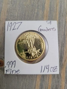 1927 St. Gaudens .999 Fine Copper 1/4oz Collectible Coin - Picture 1 of 5