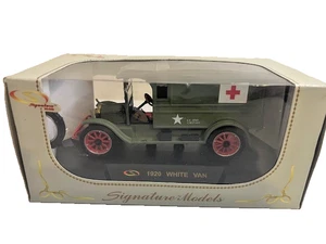 SIGNATURE MODELS DIE-CAST 1920 GREEN U.S. ARMY WHITE MEDICAL VAN 6" LONG - #1840 - Picture 1 of 6