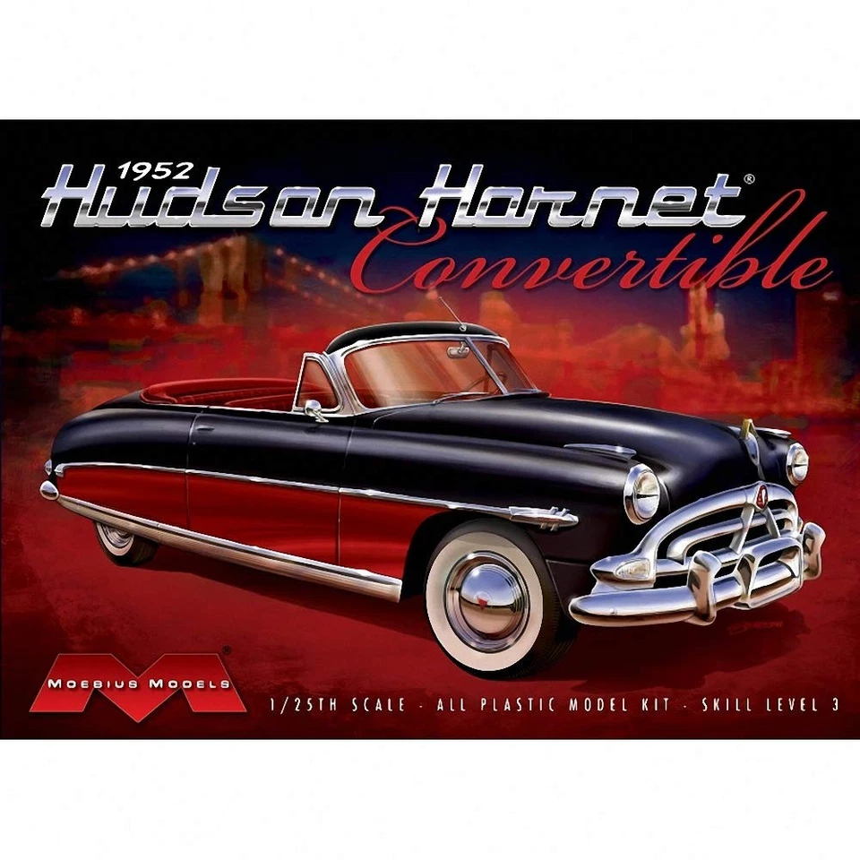 Moebius 1:25 Scale 1952 Hudson Hornet Convertible Model Kit - Immagine 1 di 1