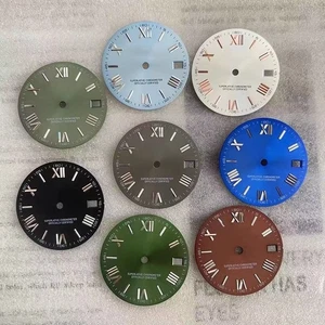 28,5mm NH35 Dial Single Date Dial Green Luminous for Seiko Mod No Logo - Bild 1 von 25