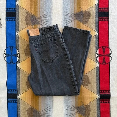 Vintage 90s Men’s Levi’s 545 Black Denim Jeans Size 36x30 Leather Patch USA Made - Image 1 of 4
