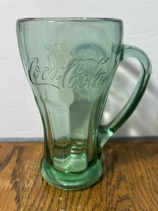 Vintage grün Coca-Cola Echtglas mit Griff Libbey 14,5 Unzen schwer - Bild 1 von 8