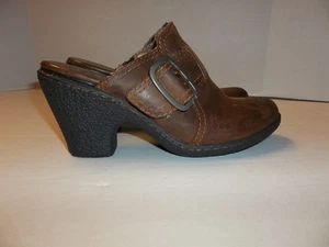 Damengröße 7 b.o.c. Born braune Leder Clogs mit Absatz Pantoletten - Bild 1 von 7