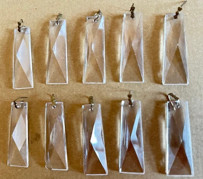 10 Pyramide Rechteck 52/17mm Prismen Kristallanhänger , mit 1-Loch+ Metall Ring - Bild 1 von 3