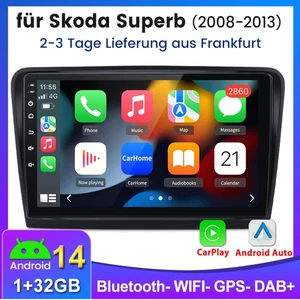 Android 14 AutoradioFür Skoda Superb 2 ab 2008 GPS Navi carplay 2Din WIFI SWC BT - Bild 1 von 12