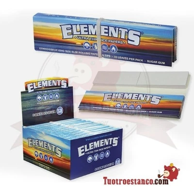 Cartine Elements Connoisseur Blu Lunghe Ks Slim Filtri In Carta 24 - Immagine 1 di 3