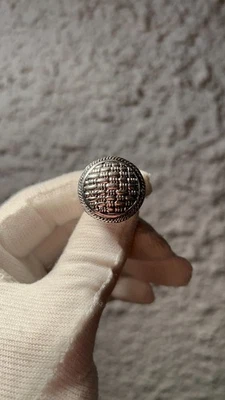 Anillo de sello con diseño tejido de cesta de plata de ley | Usado Foto 1 de 4