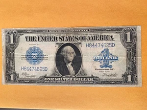 1923 $1 Silver Certificate Large Size Note Blue Seal Old US Money - Picture 1 of 2